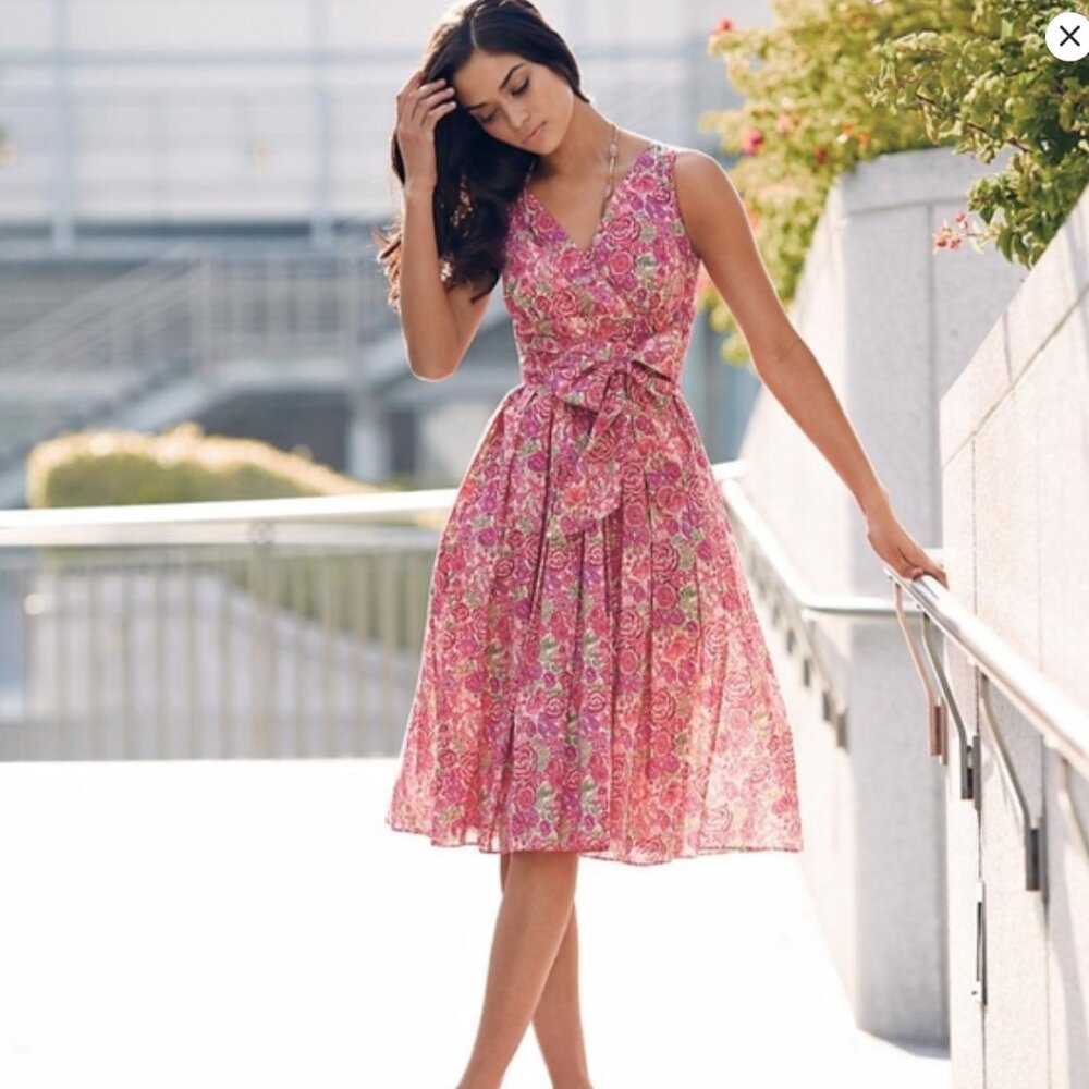 Brooks Brothers Liberty Rose Print cotton dress $298 -  Sz 4P